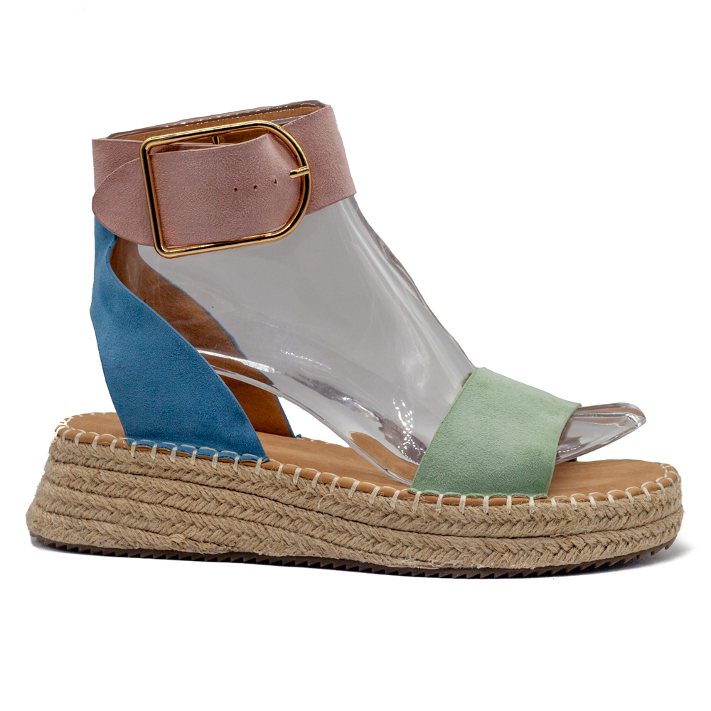 Sandalia mini cuña con hebilla - Yolanda Calzados
