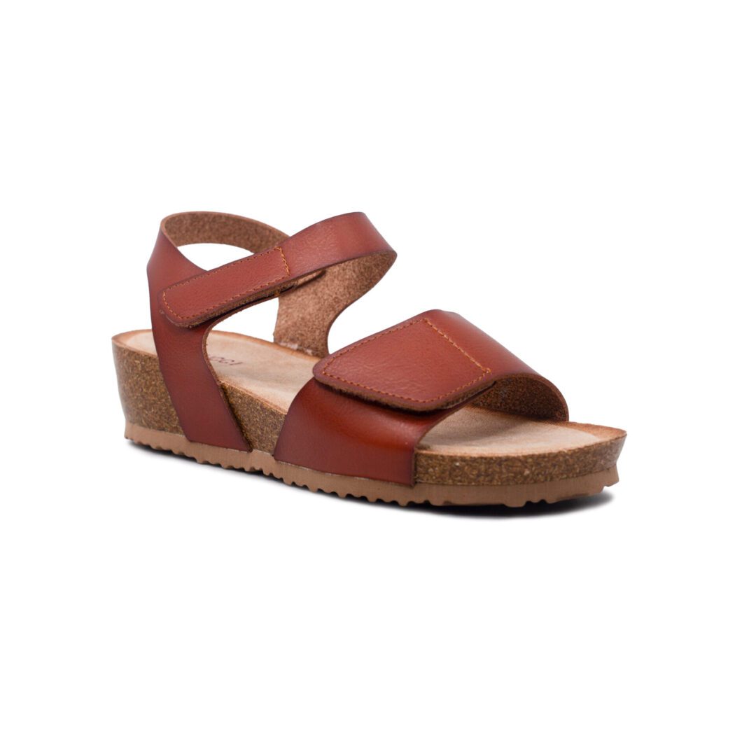 Sandalia Bio 3099 Sandalias cuña mujer bio color camel o negro con doble cierre de velcro y cuña ligera de 4 cm