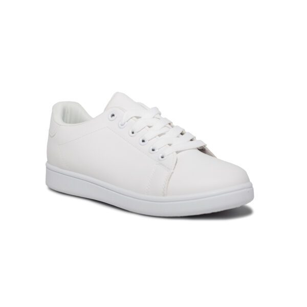 Zapatilla de mujer modelo 5227 en blanco o negro con cordones, suela ligera y plantilla extraíble