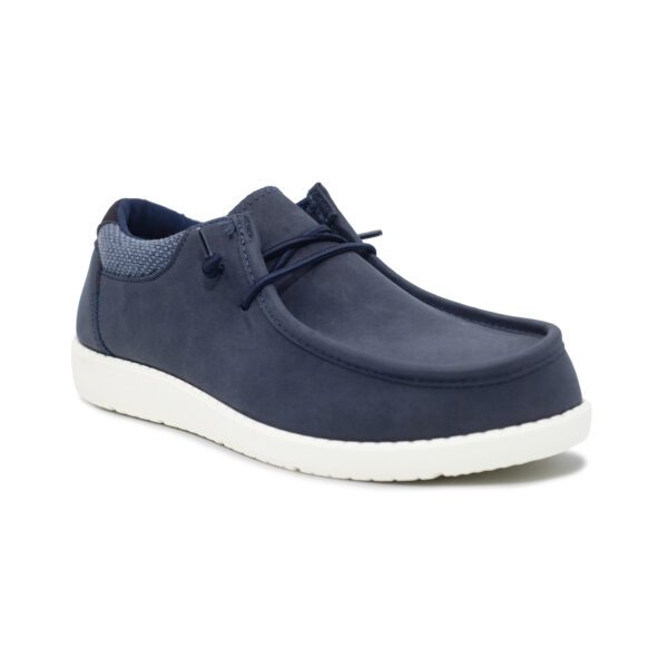 Zapato de hombre modelo AF013 en marino o taupe con cordones elásticos y plantilla extraíble