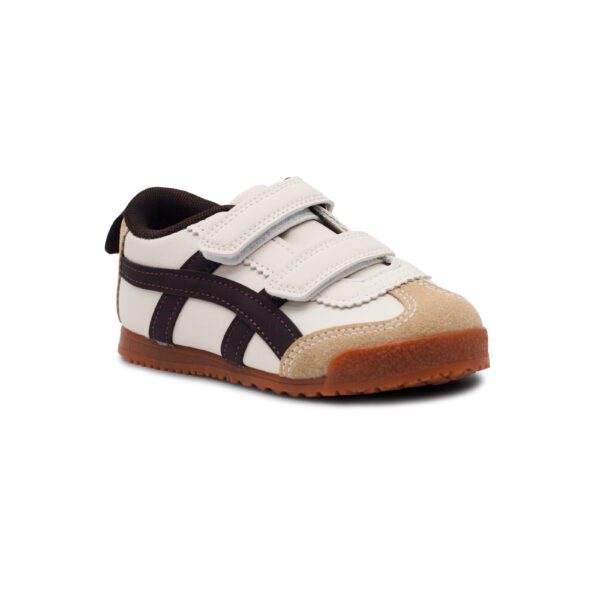 Zapatilla barefoot de niño modelo 1195 en moka o kaki con doble cierre de velcro y suela flexible