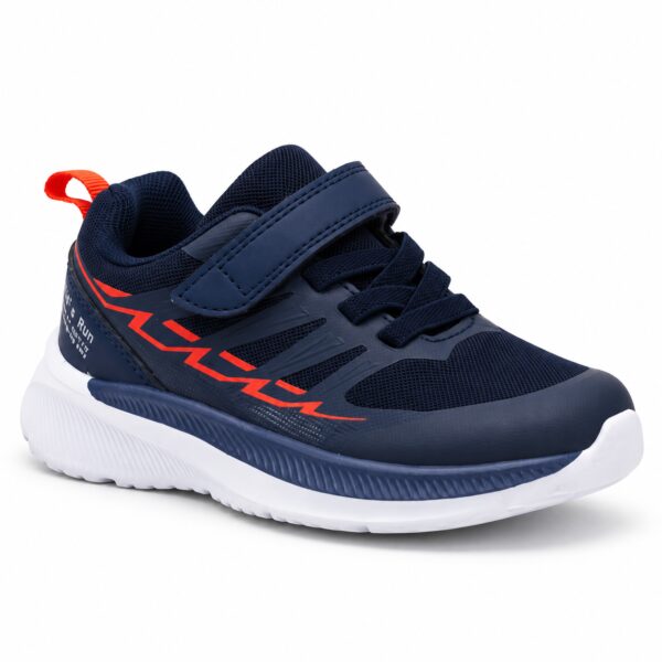 Zapatilla deportiva de niño modelo 1829 azul marino con cierre de velcro y cordones elásticos