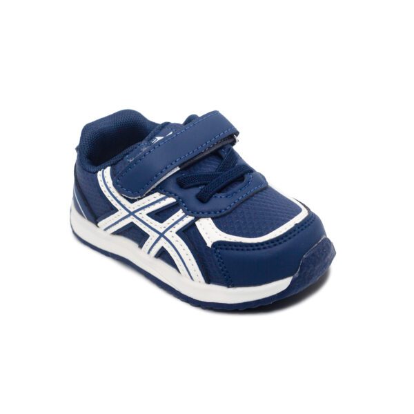 Zapatilla infantil modelo 1926 en azul, rosa o marino con cierre de velcro y cordones elásticos